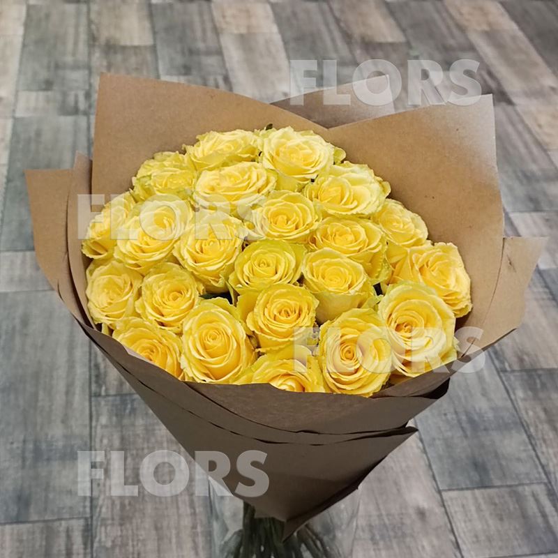 Букет желтых роз, 25шт