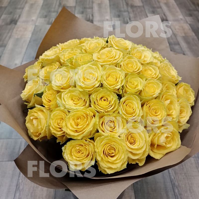 Букет желтых роз, 51шт
