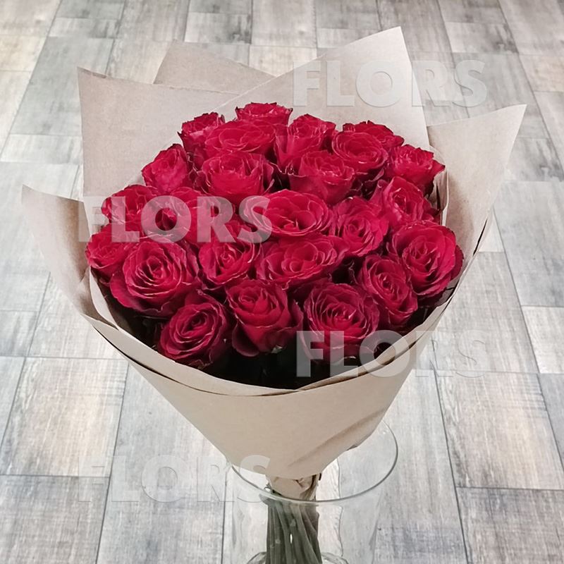 Букет красных роз, 25шт