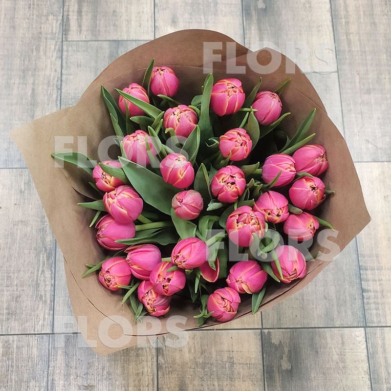 Букет тюльпанов розовых, 27шт