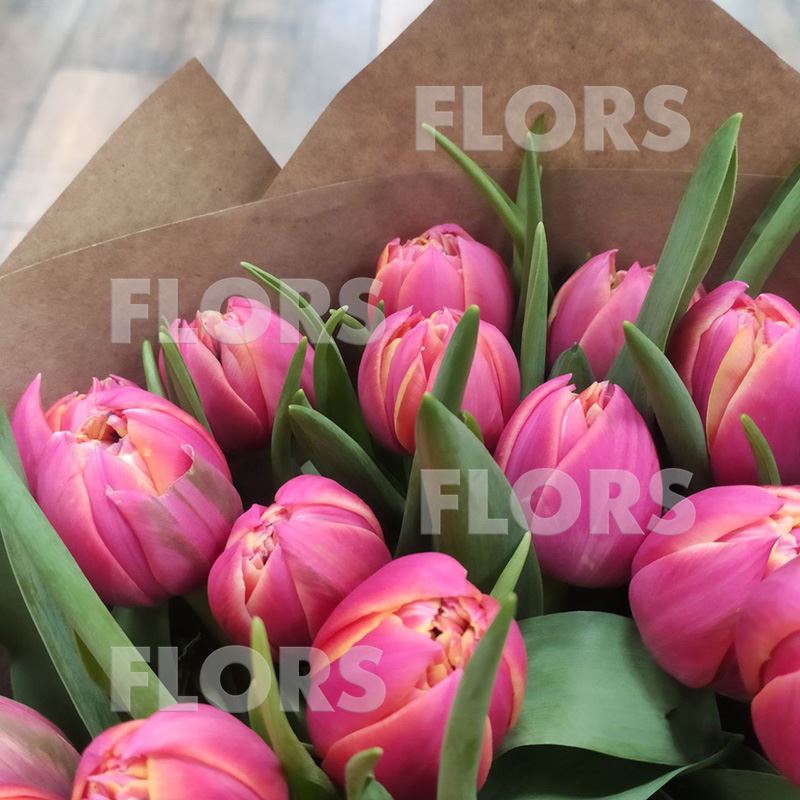Букет тюльпанов розовых, 35шт