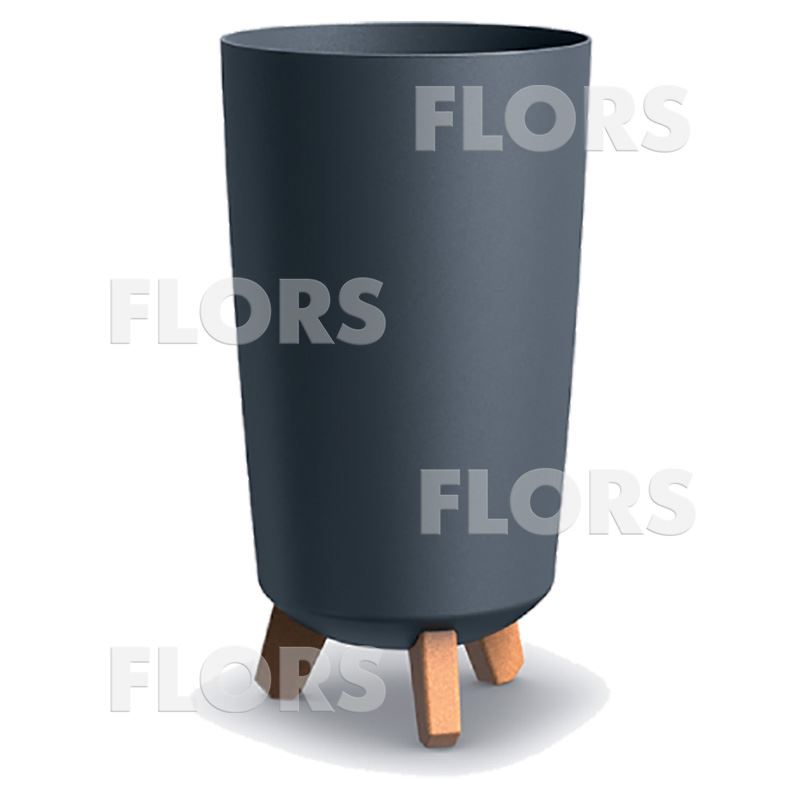 GRACIA TUBUS SLIM антрацит ваза-кашпо пластик на ножках