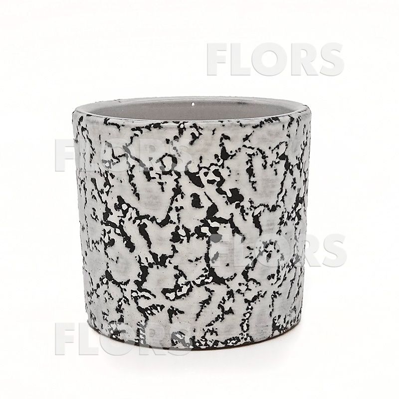 Комплект из 2-х кашпо керамика Цилиндр Маг серый