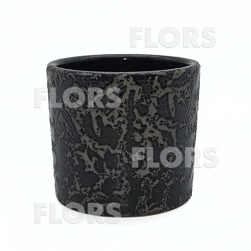 Комплект из 2-х кашпо керамика Цилиндр Маг черный