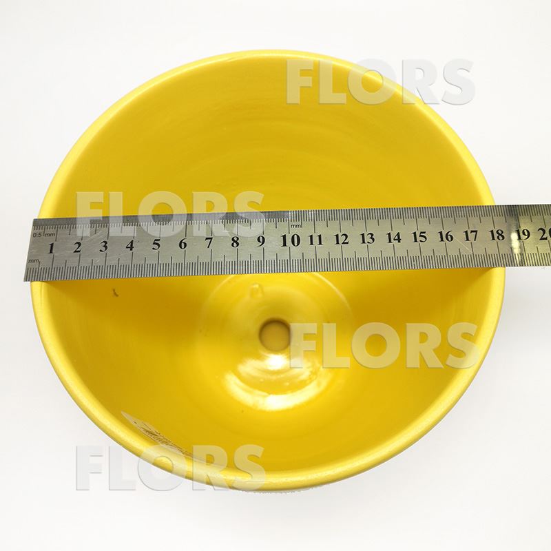 Колор желтый диаметр 18см горшок керамический