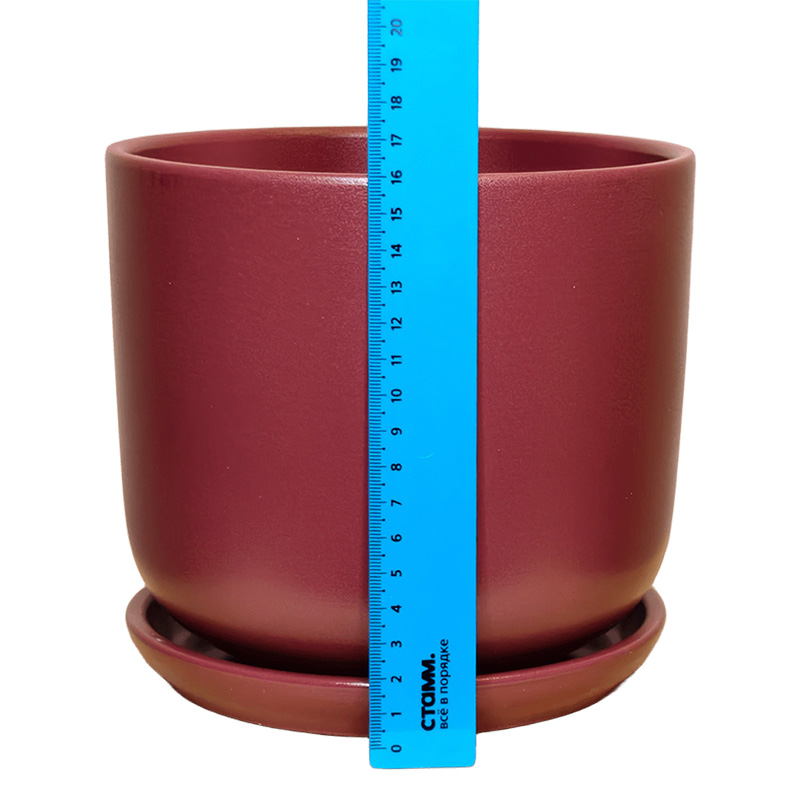 Горшок керамика Цилиндр Бордо
