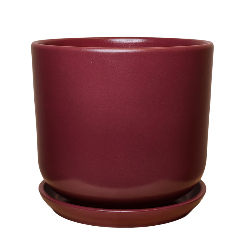 Горшок керамика Цилиндр Бордо