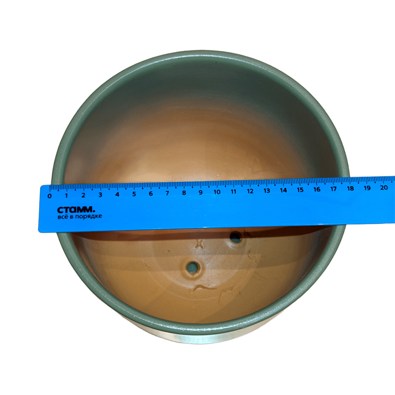 Горшок керамика Цилиндр серо-зеленый