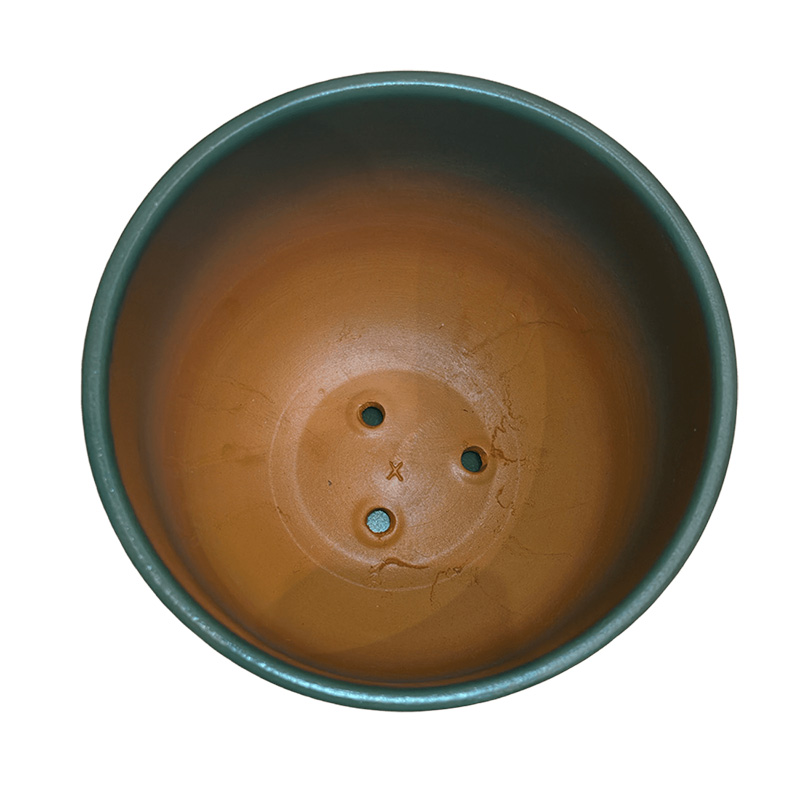 Горшок керамика Цилиндр серо-зеленый