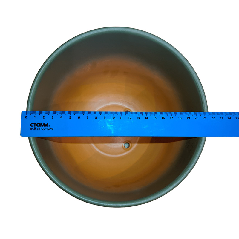 Горшок керамика Цилиндр серо-зеленый