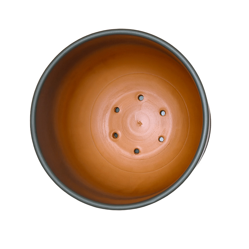 Горшок керамика Цилиндр серо-зеленый
