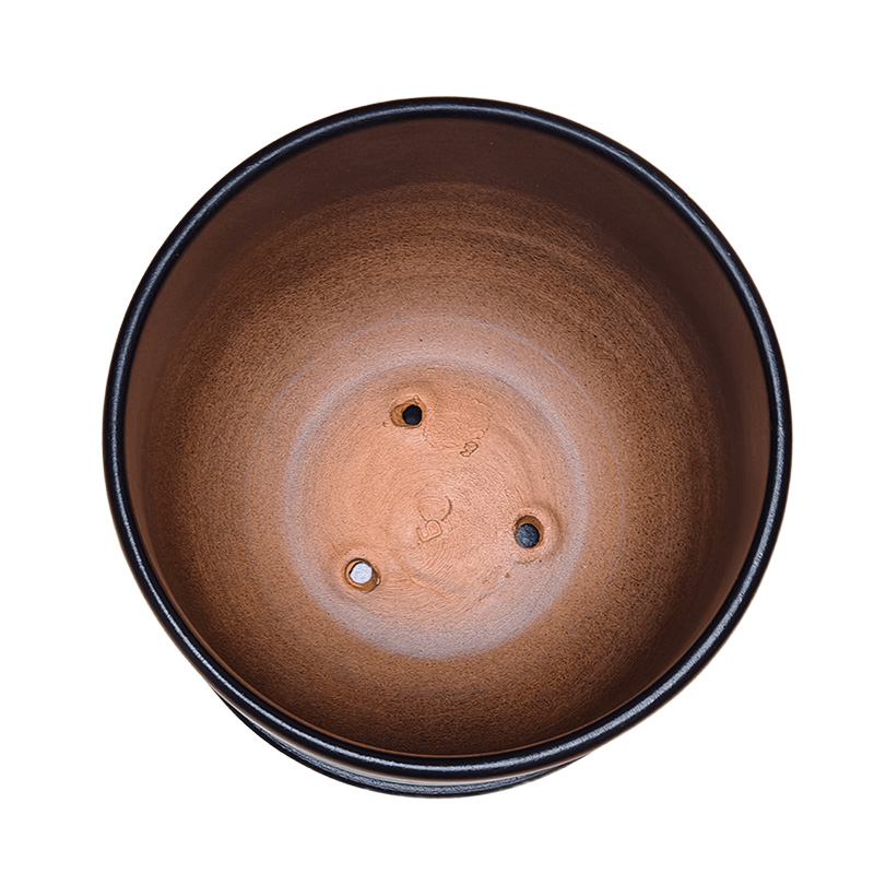 Горшок керамика Цилиндр черный