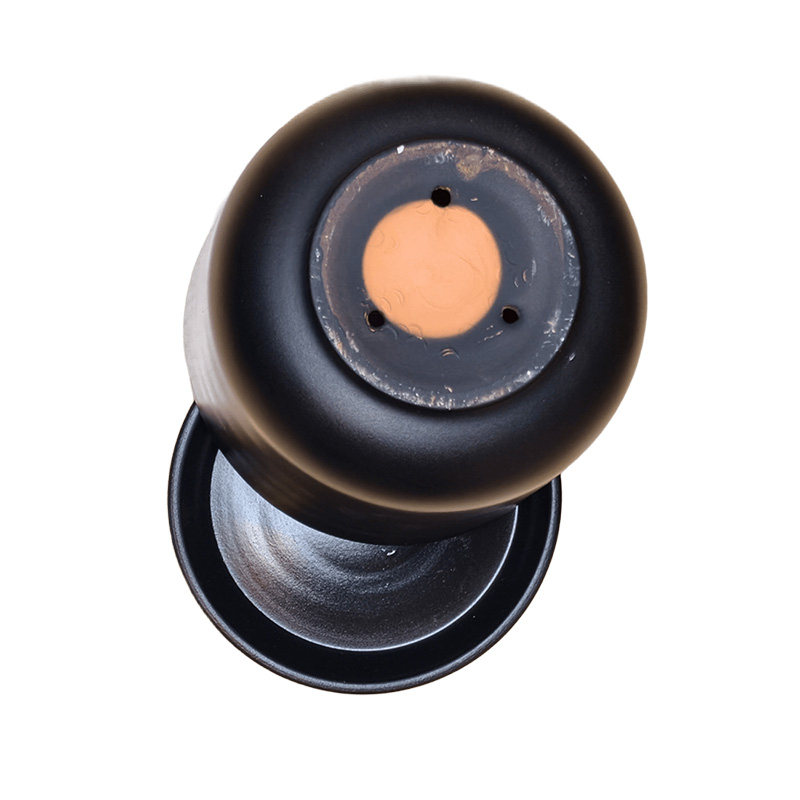 Горшок керамика Цилиндр черный