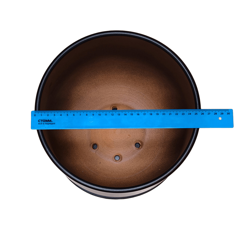 Горшок керамика Цилиндр черный