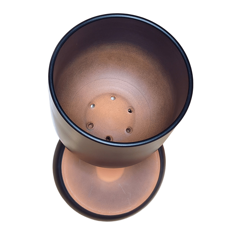 Горшок керамика Цилиндр черный