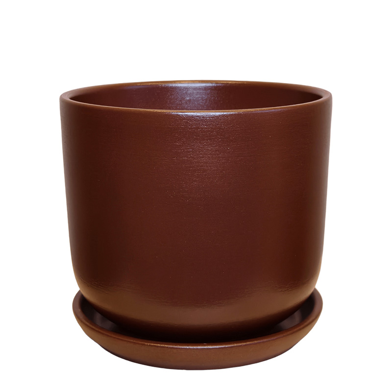 Горшок керамика Цилиндр Шоколад
