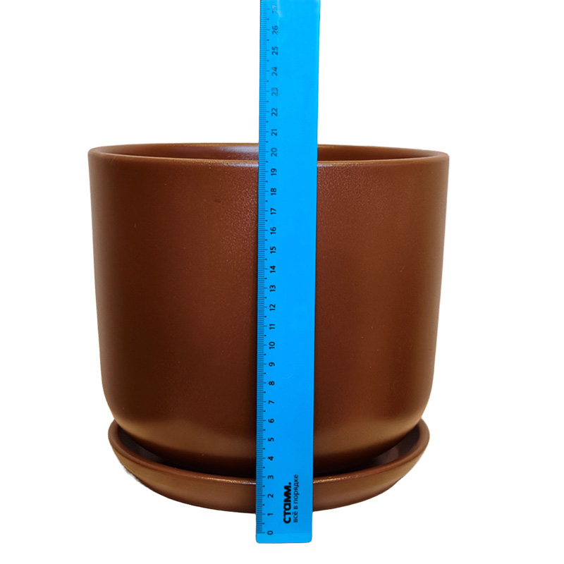 Горшок керамика Цилиндр Шоколад