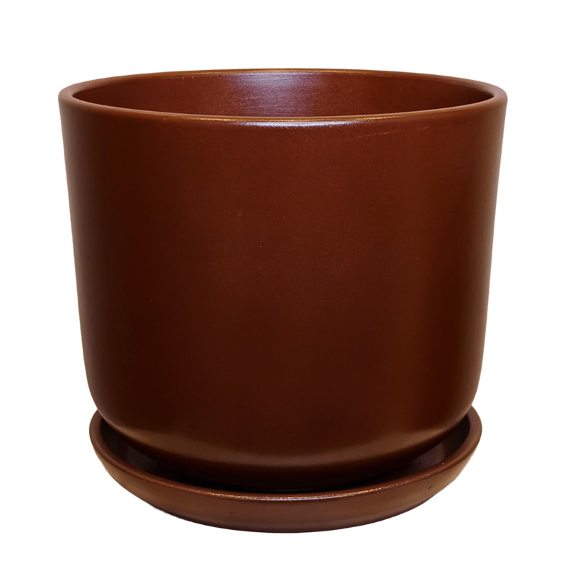 Горшок керамика Цилиндр Шоколад
