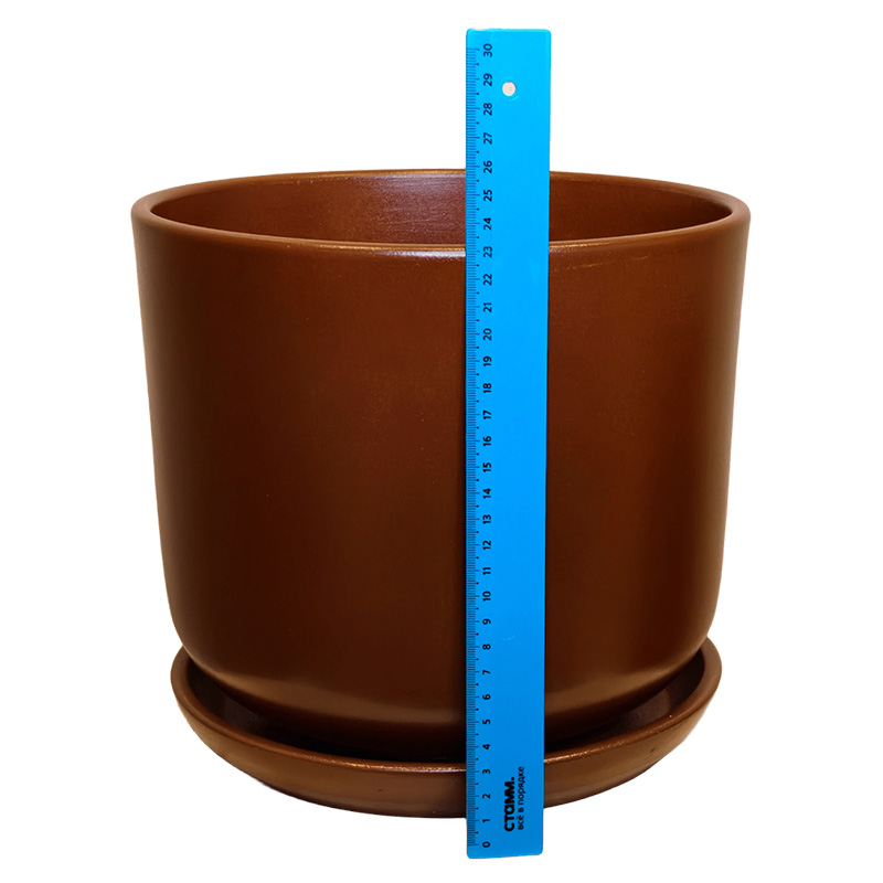 Горшок керамика Цилиндр Шоколад