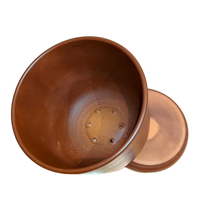 Горшок керамика Цилиндр Шоколад