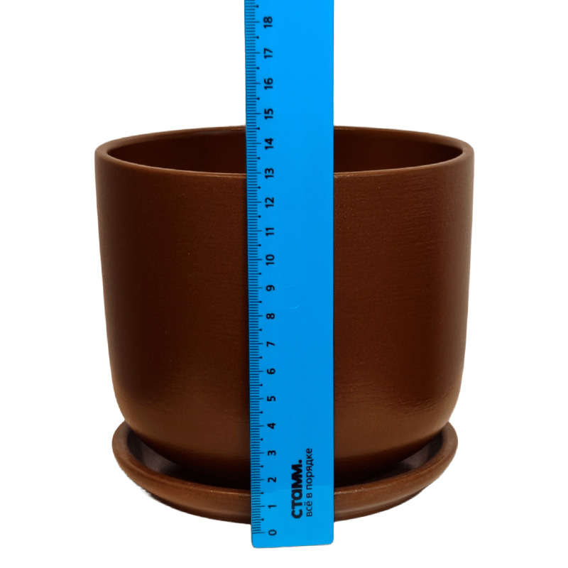 Горшок керамика Цилиндр Шоколад