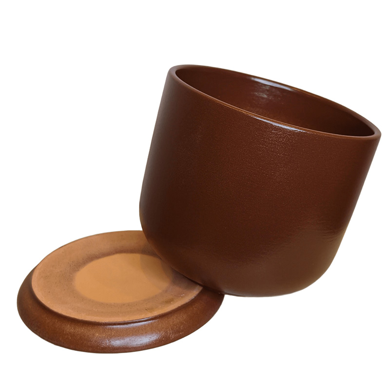 Горшок керамика Цилиндр Шоколад