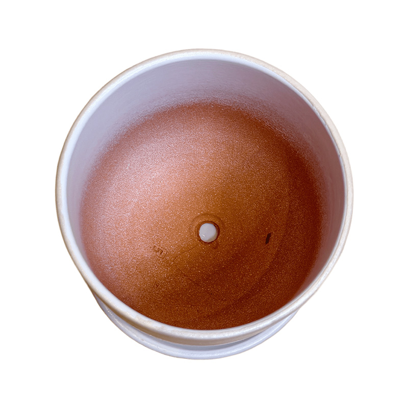 Горшок керамика Цилиндр Волна Беж