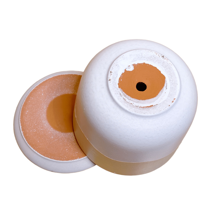 Горшок керамика Цилиндр Волна Беж