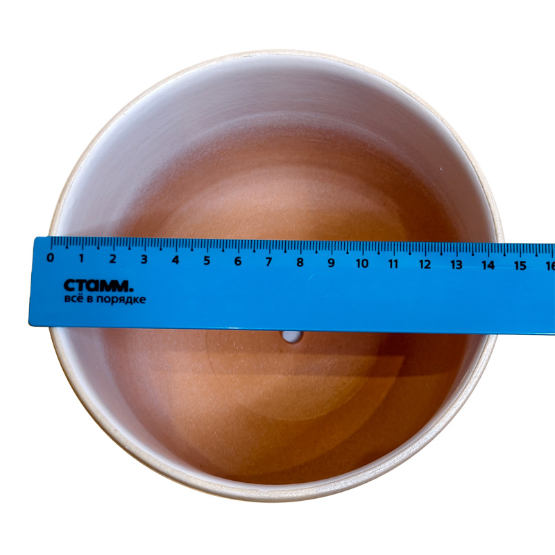 Горшок керамика Цилиндр Волна Беж