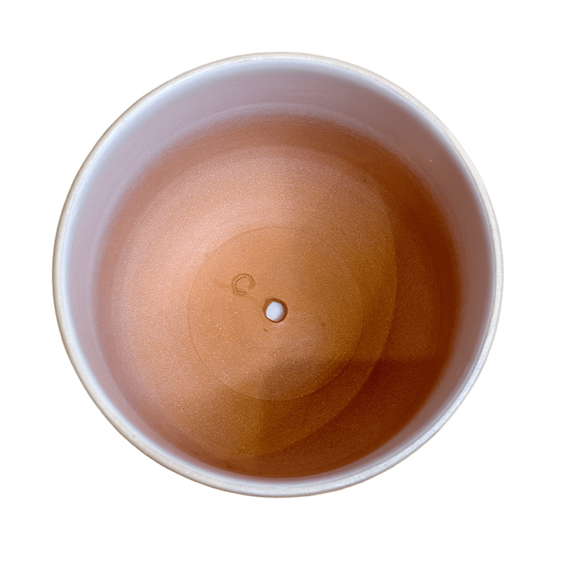 Горшок керамика Цилиндр Волна Беж