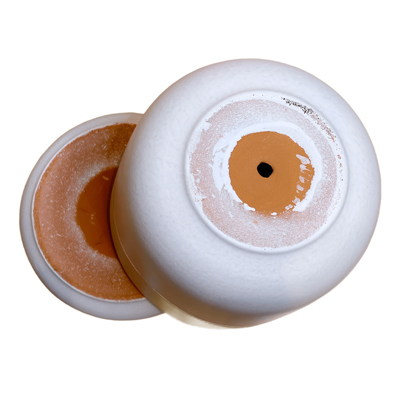 Горшок керамика Цилиндр Волна Беж