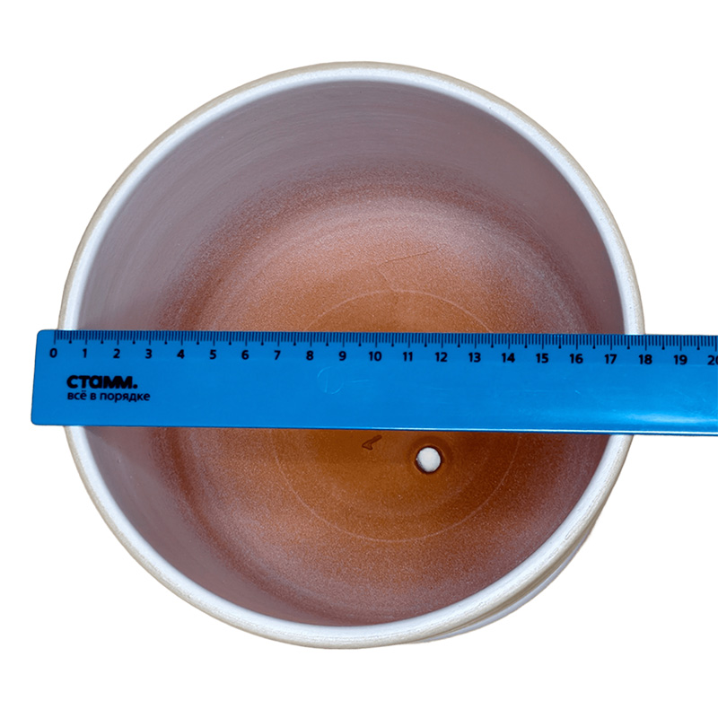 Горшок керамика Цилиндр Волна Беж