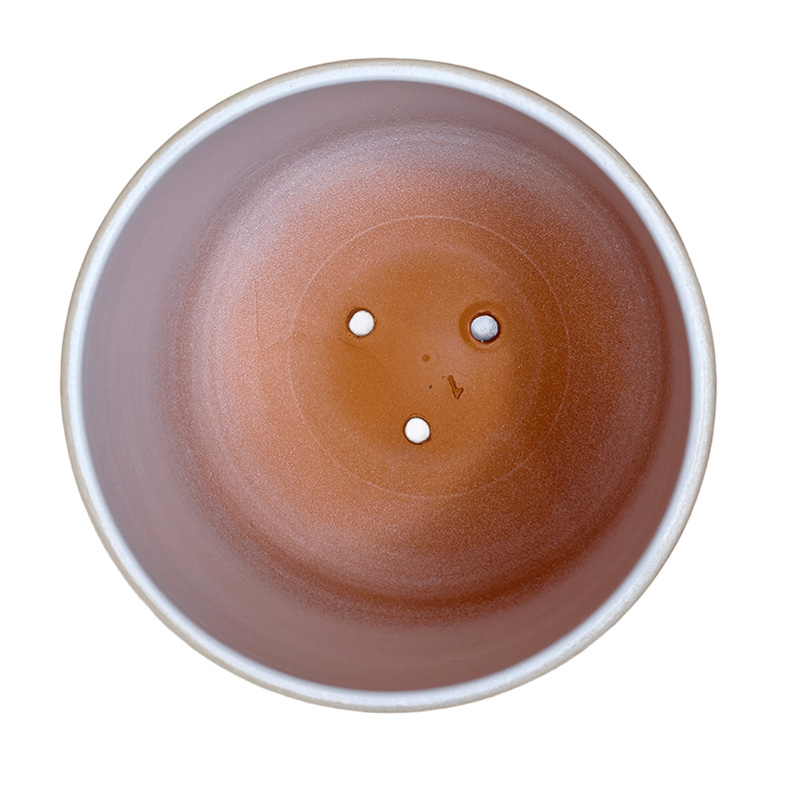 Горшок керамика Цилиндр Волна Беж