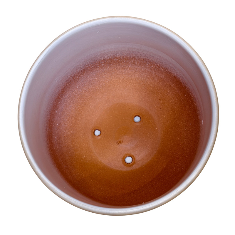 Горшок керамика Цилиндр Волна Беж