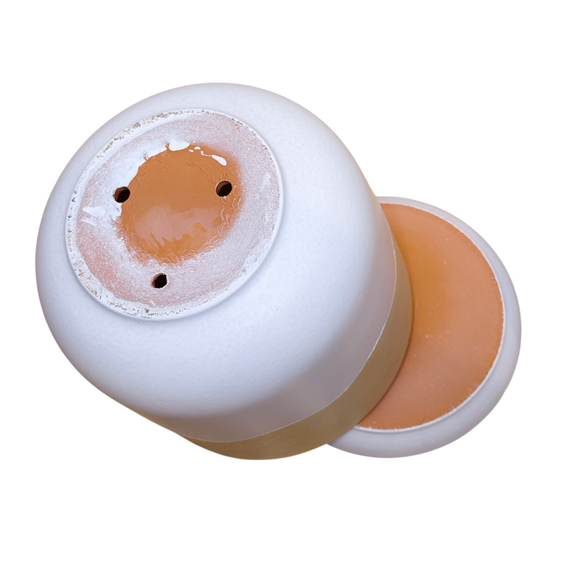 Горшок керамика Цилиндр Волна Беж