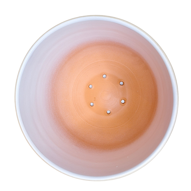 Горшок керамика Цилиндр Волна Беж