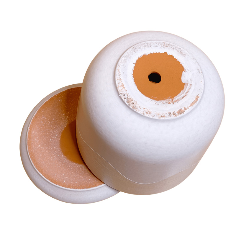 Горшок керамика Цилиндр Волна белый