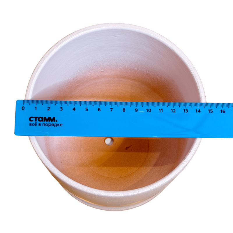 Горшок керамика Цилиндр Волна белый