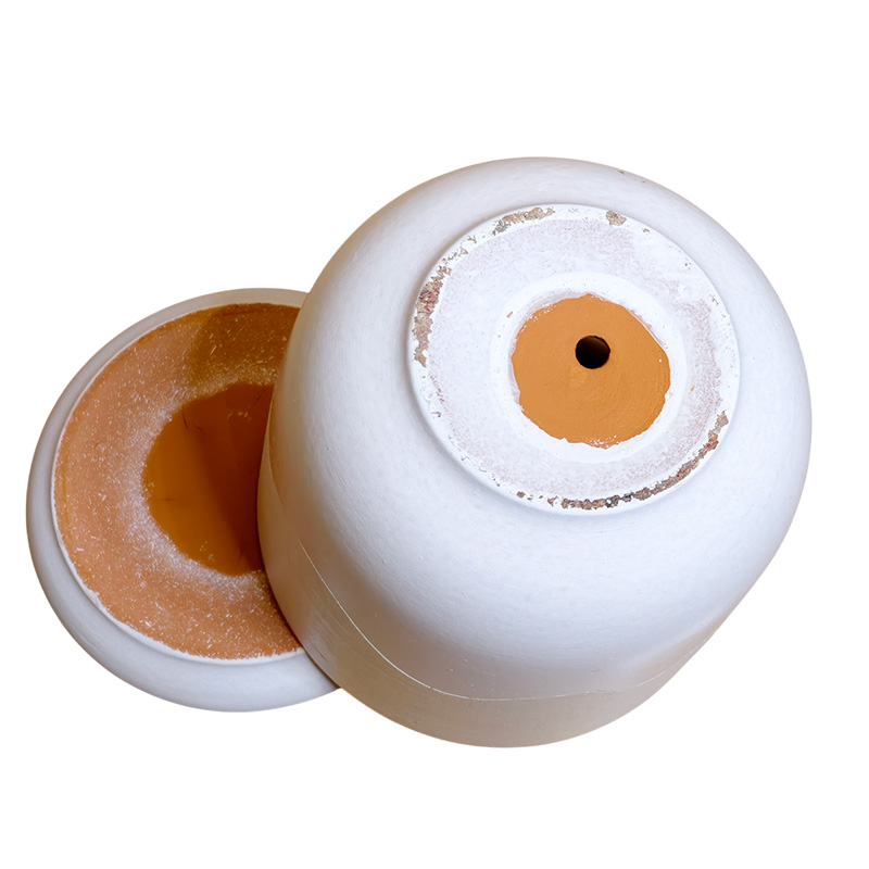 Горшок керамика Цилиндр Волна белый