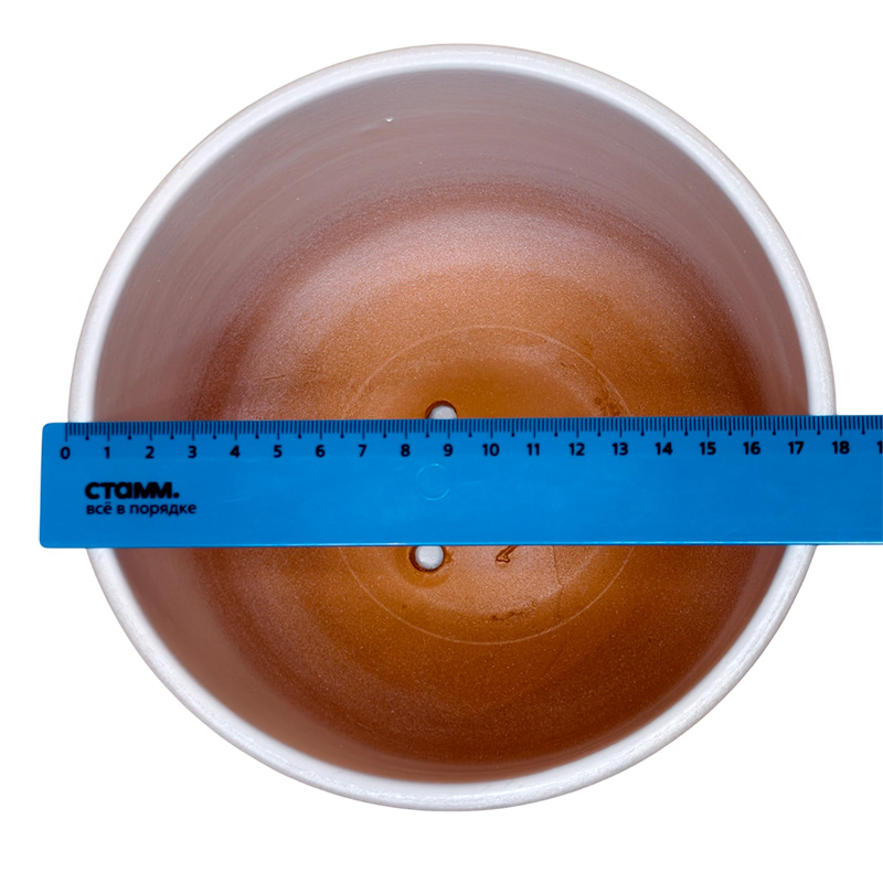 Горшок керамика Цилиндр Волна белый