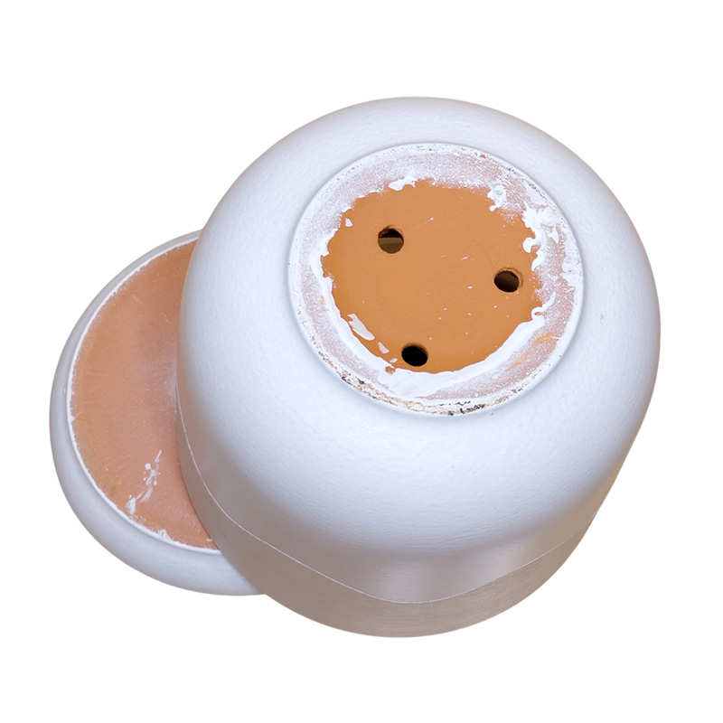 Горшок керамика Цилиндр Волна белый