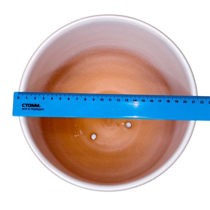 Горшок керамика Цилиндр Волна белый