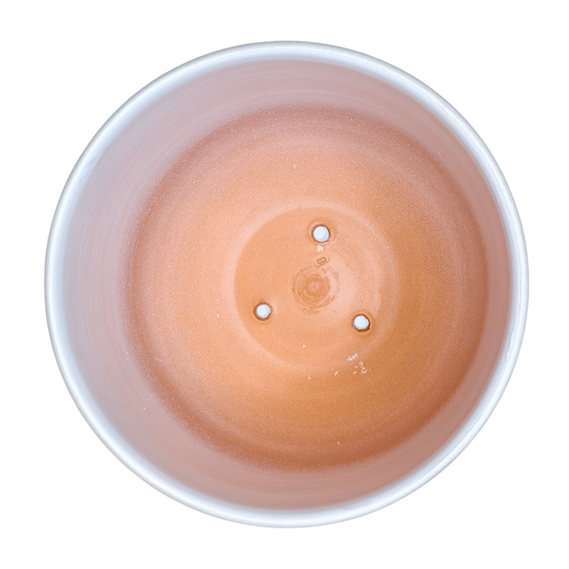 Горшок керамика Цилиндр Волна белый