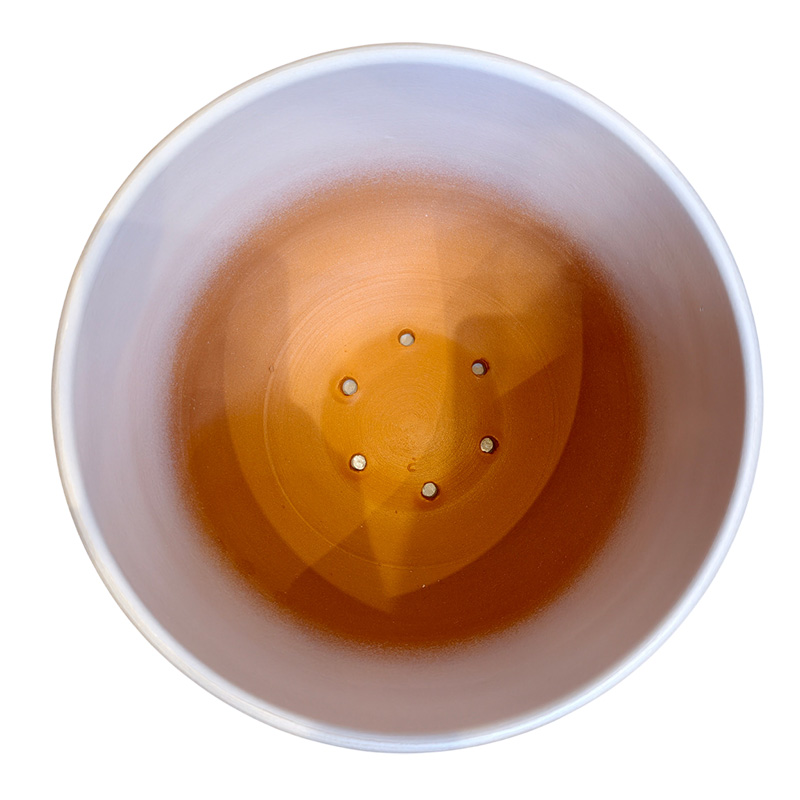 Горшок керамика Цилиндр Волна белый