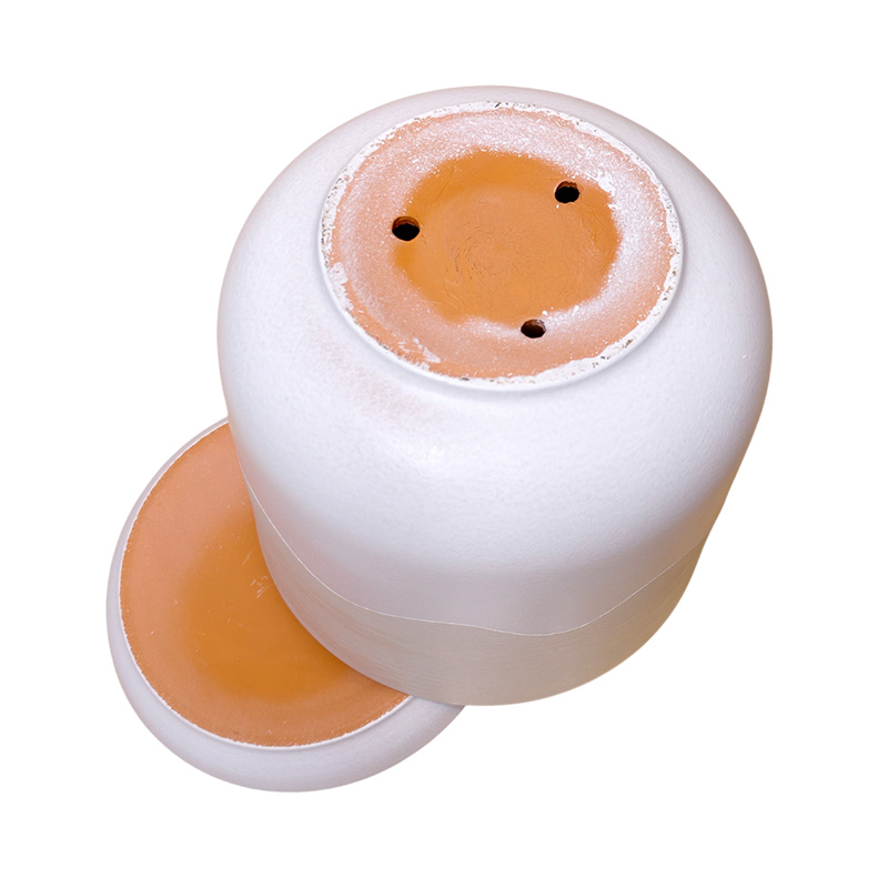 Горшок керамика Цилиндр Волна белый