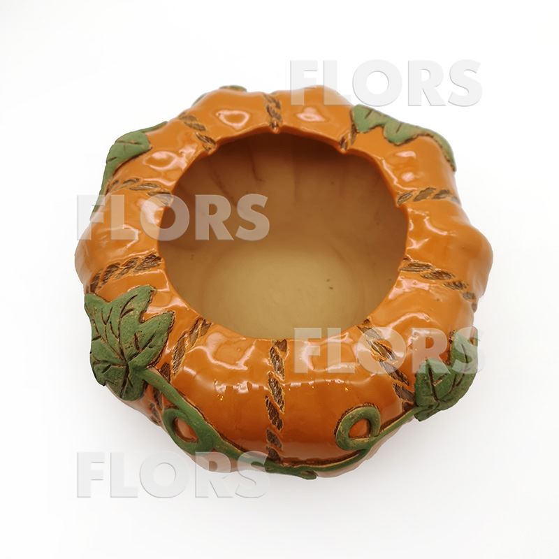 Кашпо керамика Тыква оранжевая (маленькая)