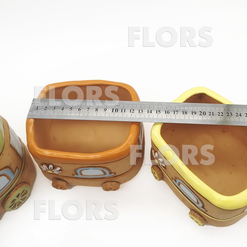 Кашпо керамика Поезд и два вагона