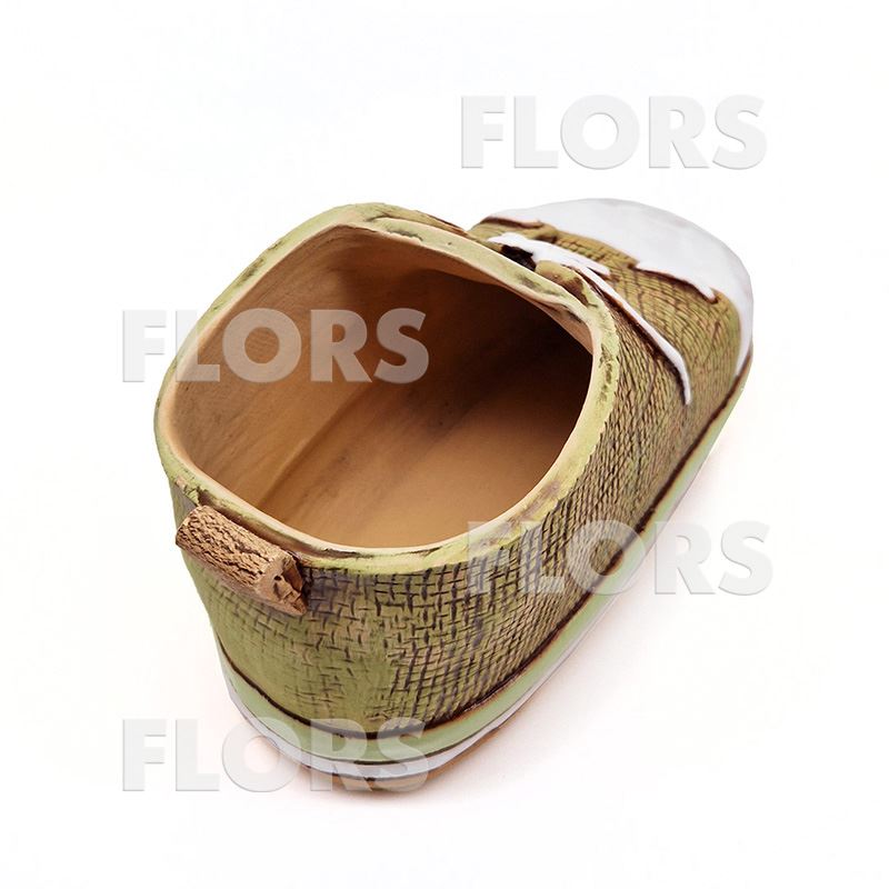 Кашпо керамика Кроссовок зеленый