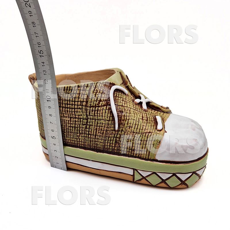 Кашпо керамика Кроссовок зеленый