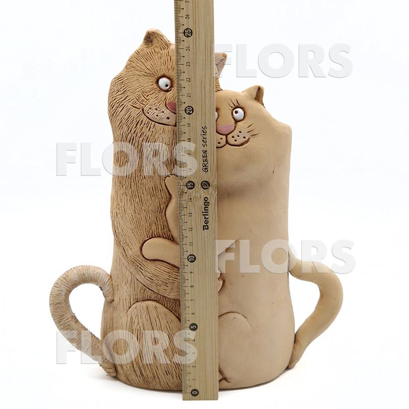 Кашпо-ваза керамика Коты влюбленные с хвостами
